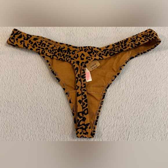 Victoria’s Secret Pink Women’s Cotton Thong Panty. L or M- Leopard Print NWT - Picture 2 of 7